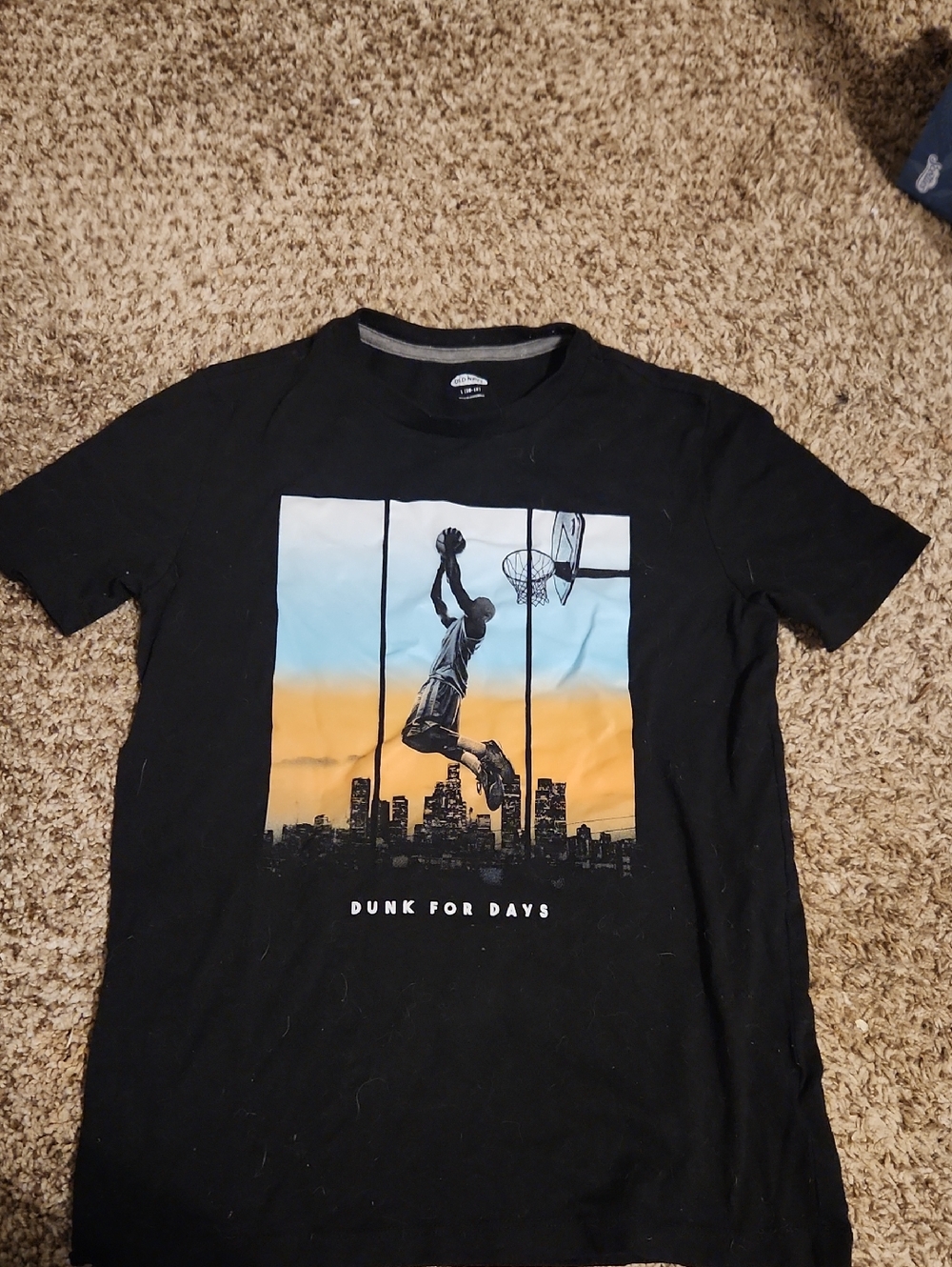 Old Navy Black Graphic Tee with White Logo Print